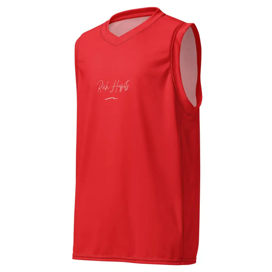 Red unisex basketball jersey - 2XS