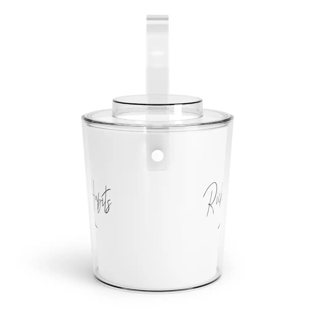 White Ice Bucket with Tongs - One Size / Clear - Accessories