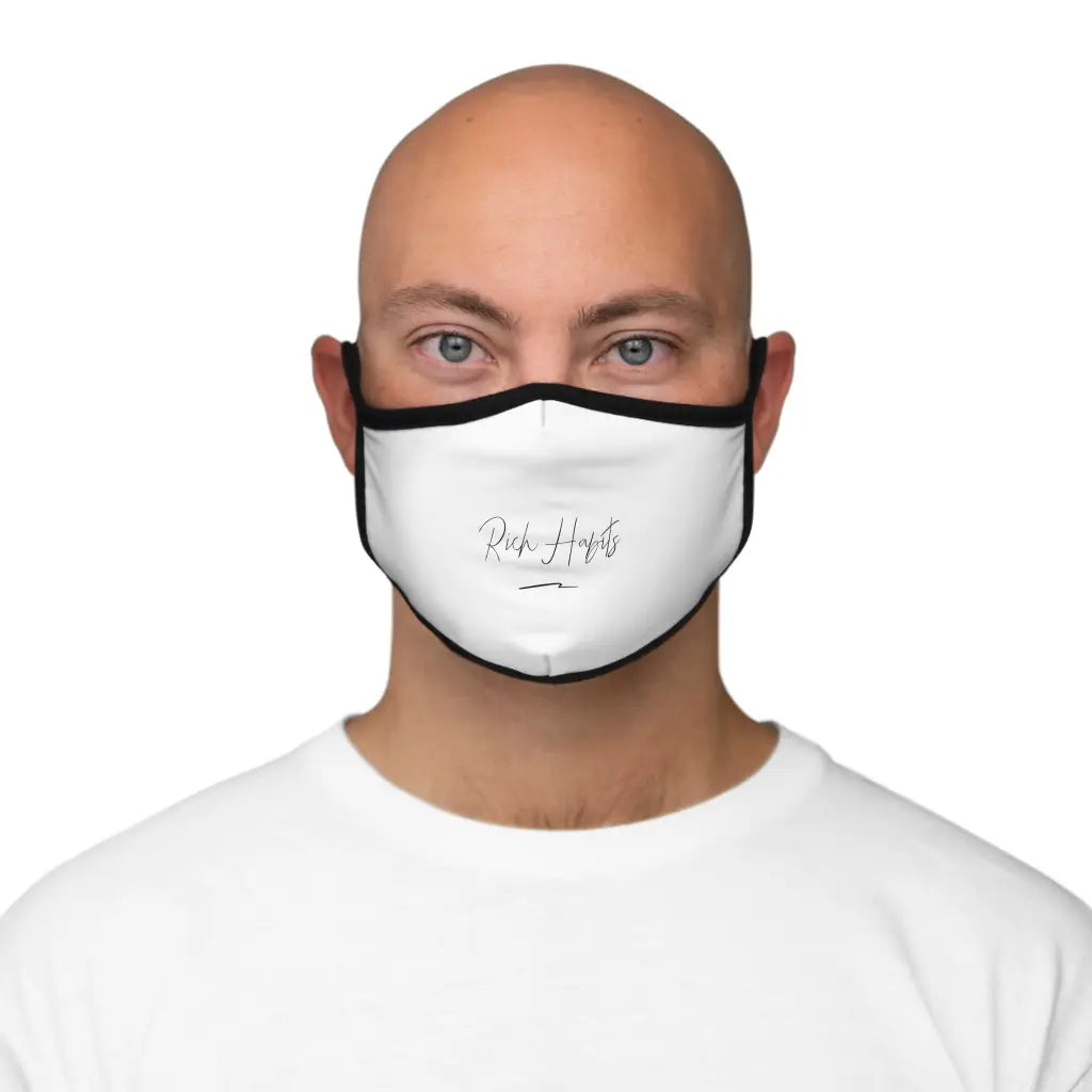 White Fitted Polyester Face Mask - One size - Accessories