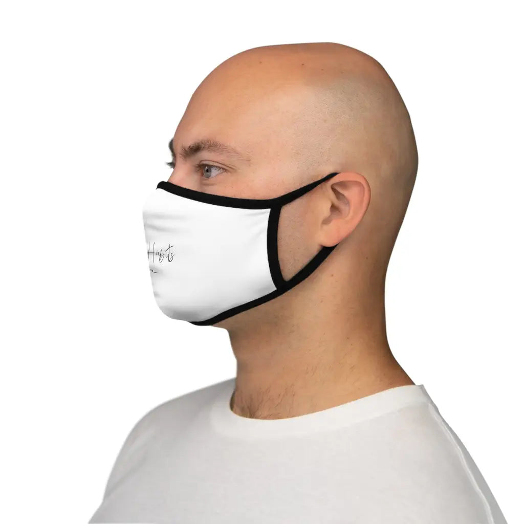 White Fitted Polyester Face Mask - One size - Accessories