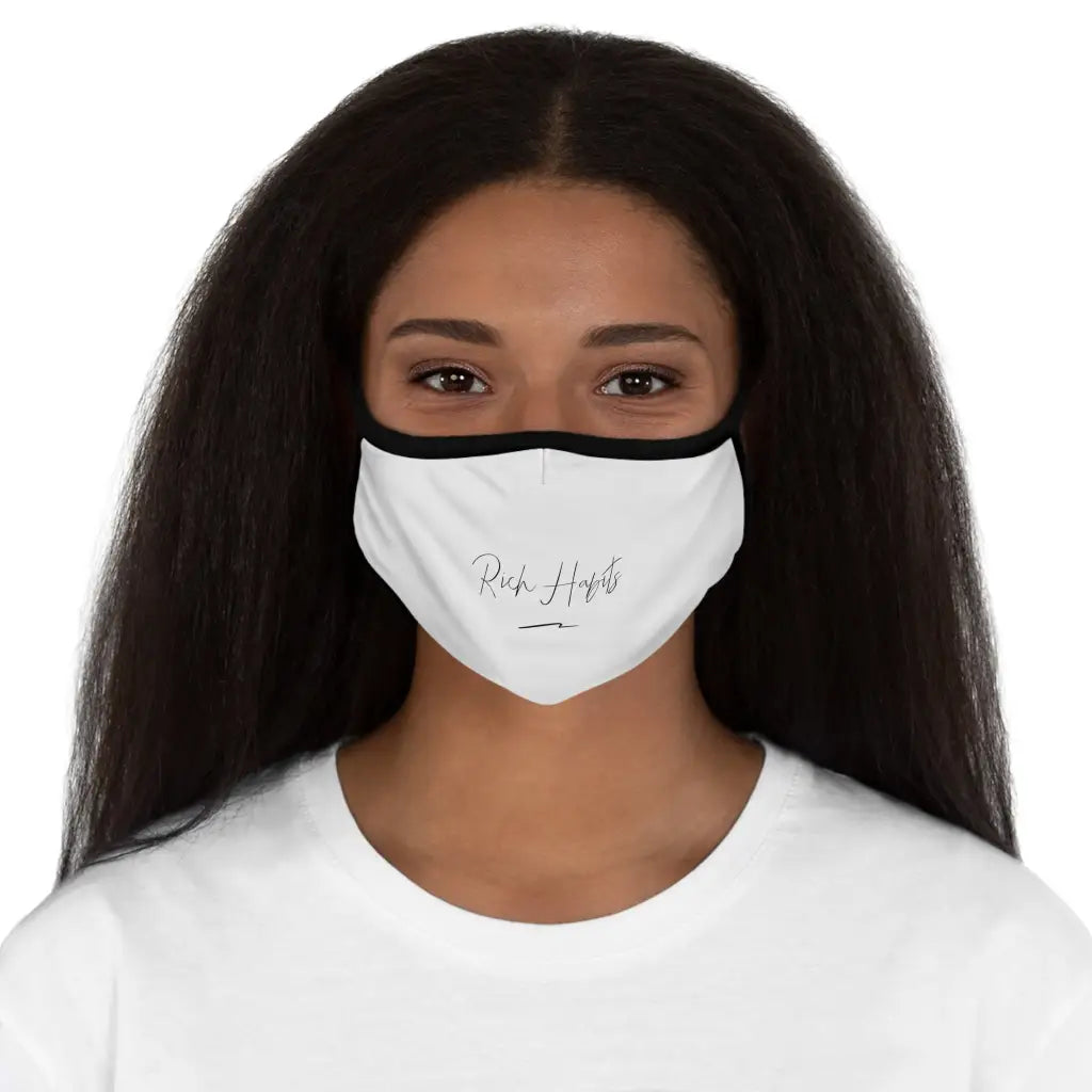 White Fitted Polyester Face Mask - One size - Accessories