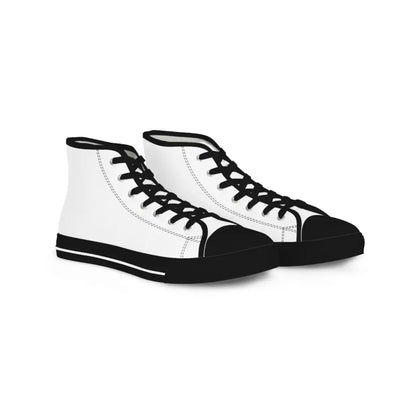 White Men’s High Top Sneakers - US 5 / Black sole - Shoes