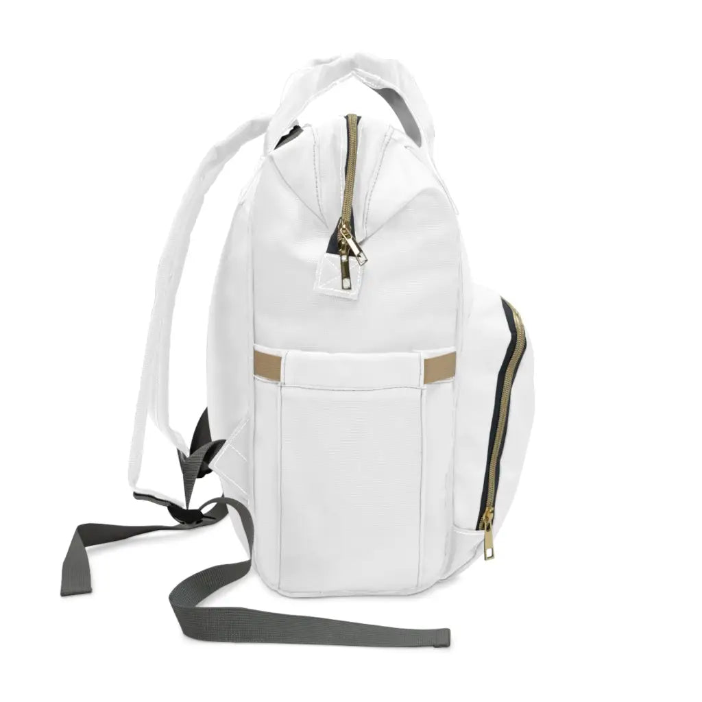 White Multifunctional Diaper Backpack - 15.0 × 10.8 6.7’’ -