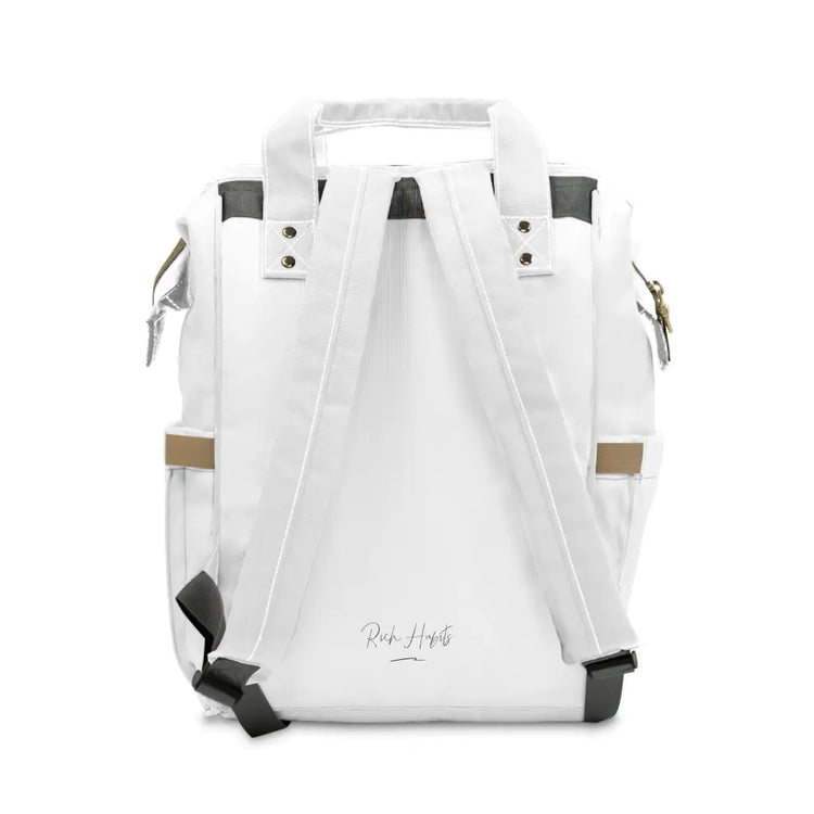 White Multifunctional Diaper Backpack - 15.0 × 10.8 6.7’’ -