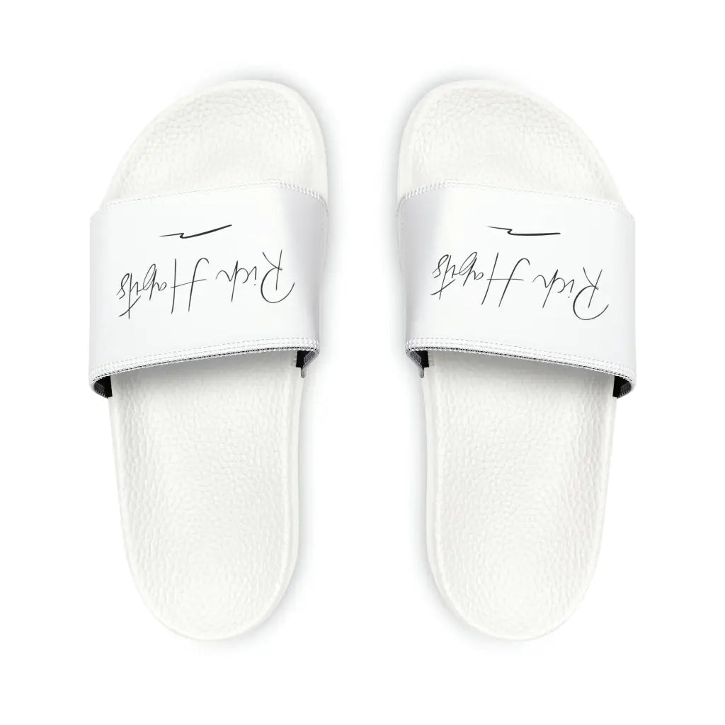 White Youth PU Slide Sandals - Kid’s 13 - Shoes