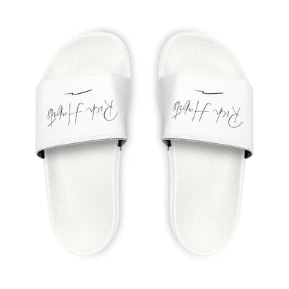 White Youth PU Slide Sandals - Kid’s 13 - Shoes