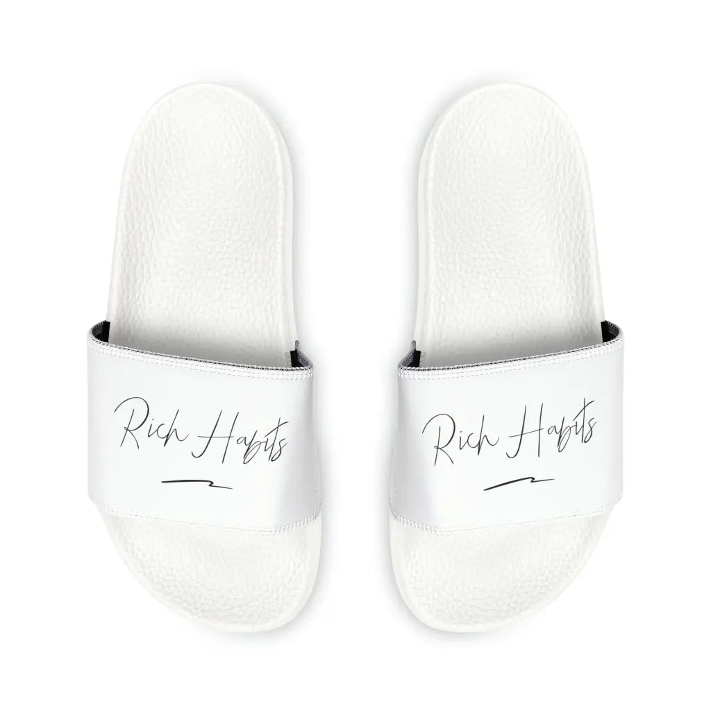 White Youth PU Slide Sandals - Shoes