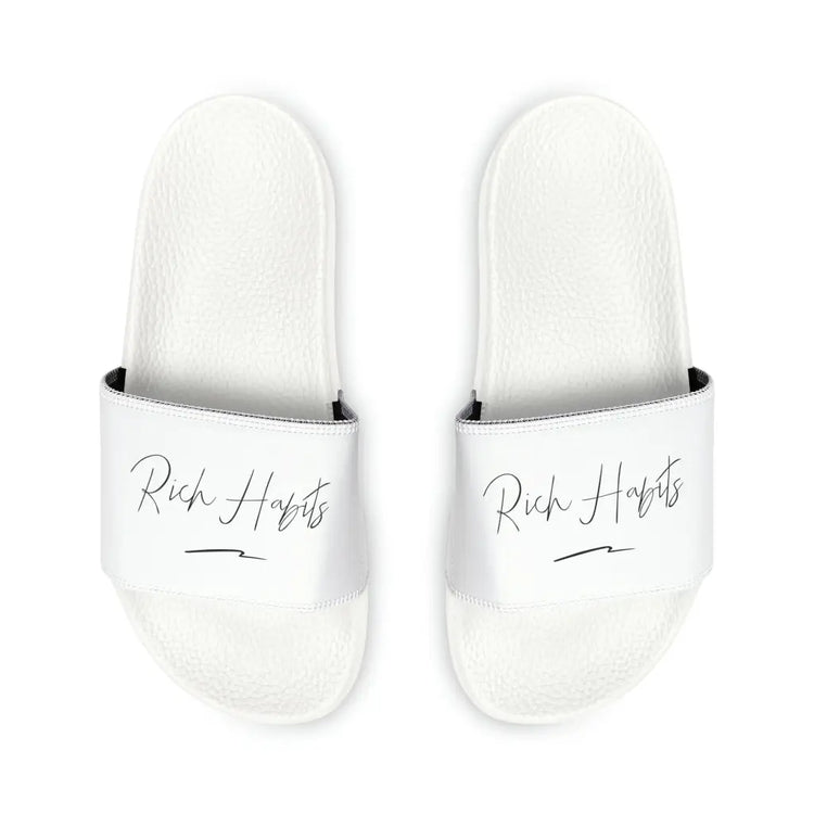 White Youth PU Slide Sandals - Shoes