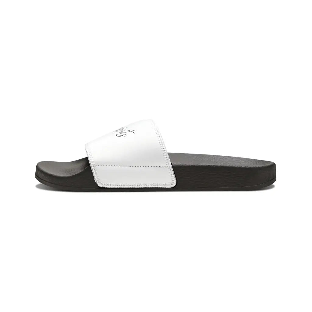 White Youth PU Slide Sandals - Shoes