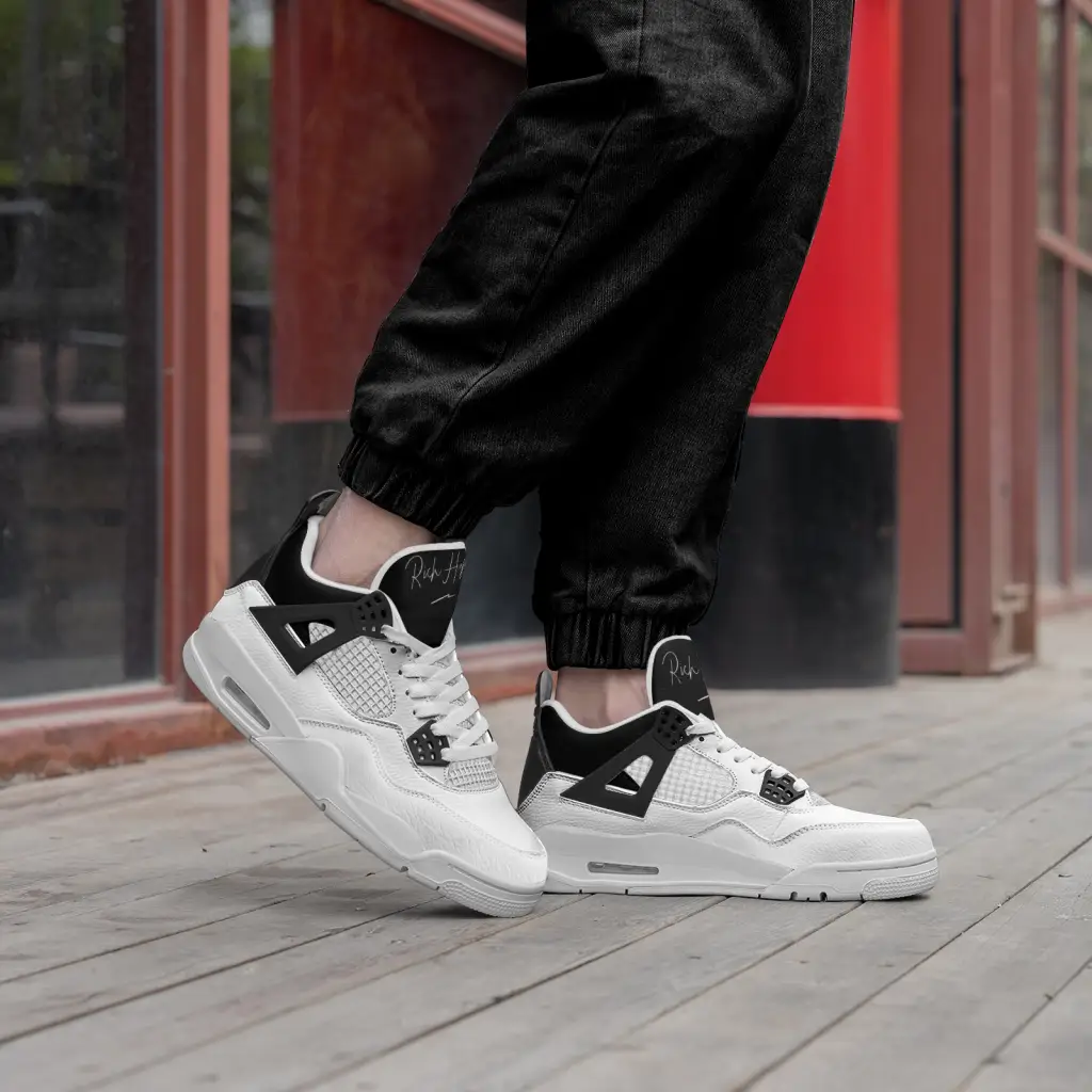 RH4 White/Black Fashion Sneakers - Shoes