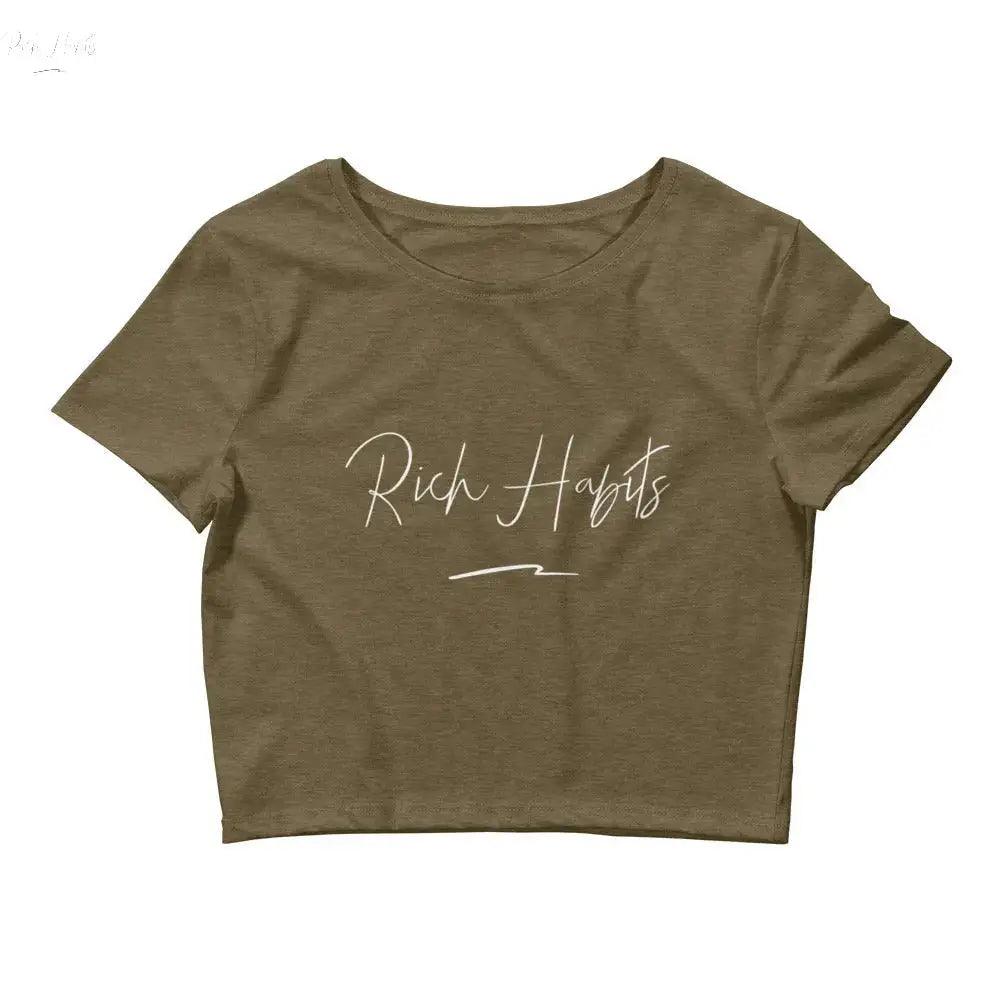 Women’s Crop Tee - Heather Olive / XS/SM