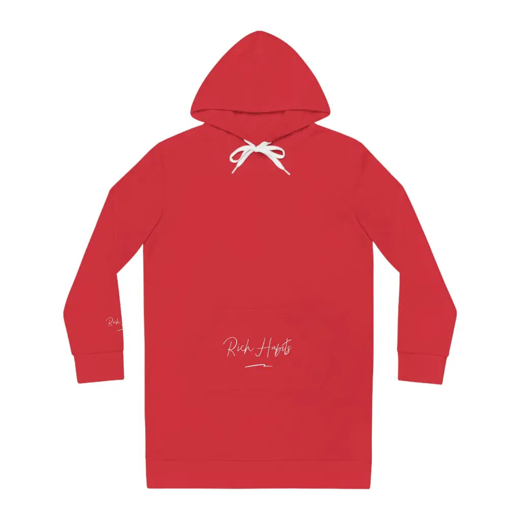 Red Women’s Hoodie Dress - S / Seam thread color