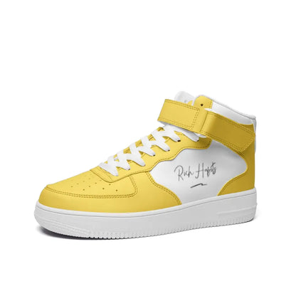 Yellow High Top Leather Sneakers - 3 Men / 4.5 Women - Shoes