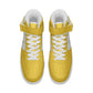 Yellow High Top Leather Sneakers - Shoes