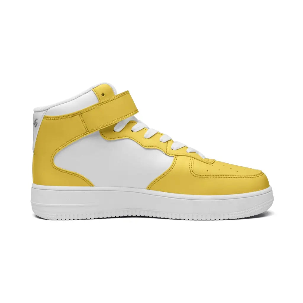 Yellow High Top Leather Sneakers - Shoes