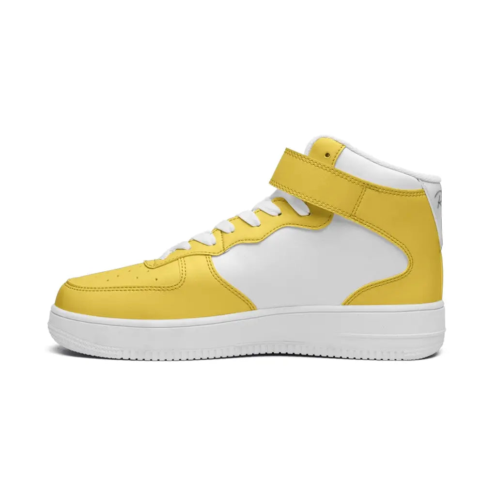 Yellow High Top Leather Sneakers - Shoes