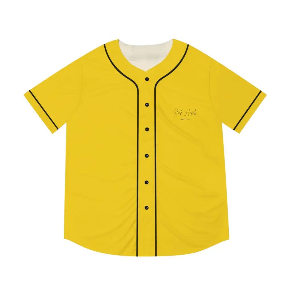 Yellow Men’s Baseball Jersey - L / Black - All Over Prints