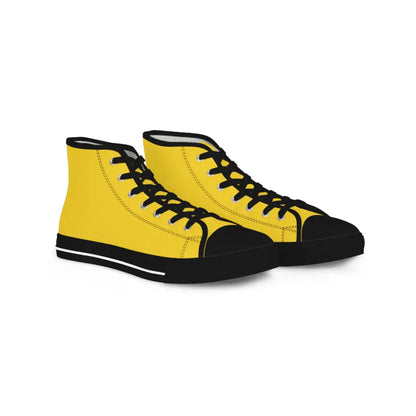 Yellow Men’s High Top Sneakers - US 5 / Black sole - Shoes