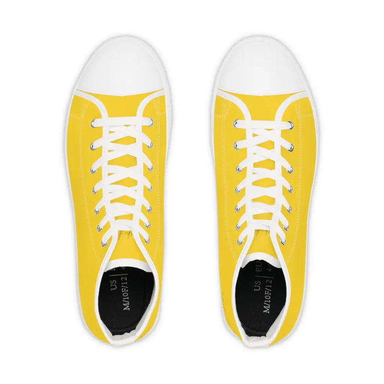 Yellow Men’s High Top Sneakers - Shoes