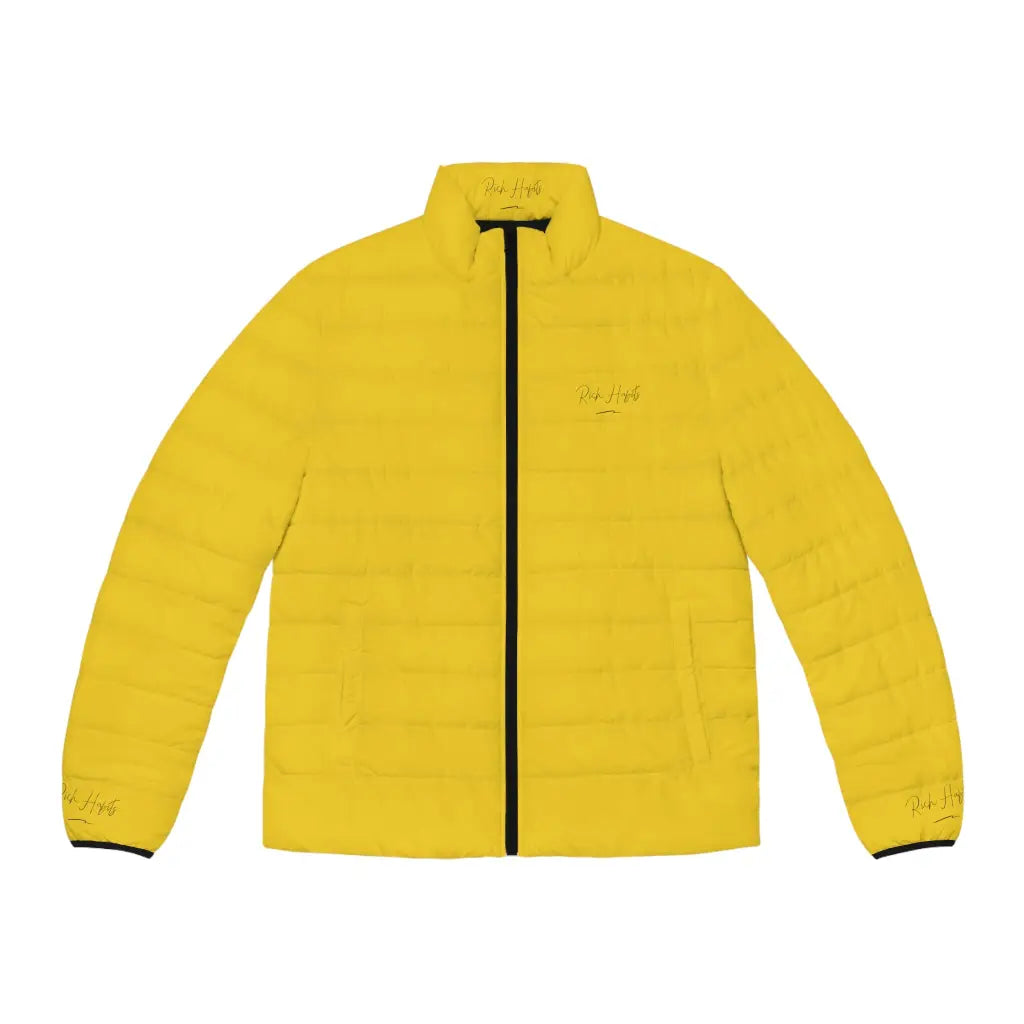 Yellow Unisex Puffer Jacket - S / Black zipper - All Over