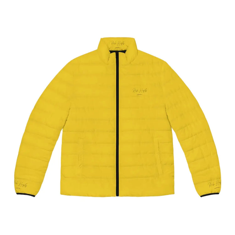 Yellow Unisex Puffer Jacket - S / Black zipper - All Over