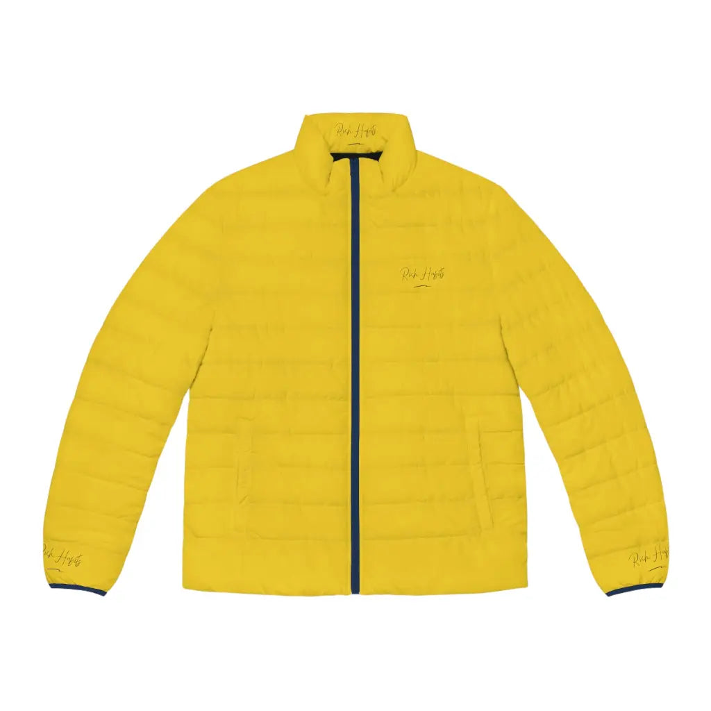 Yellow Unisex Puffer Jacket - S / Dark blue zipper - All