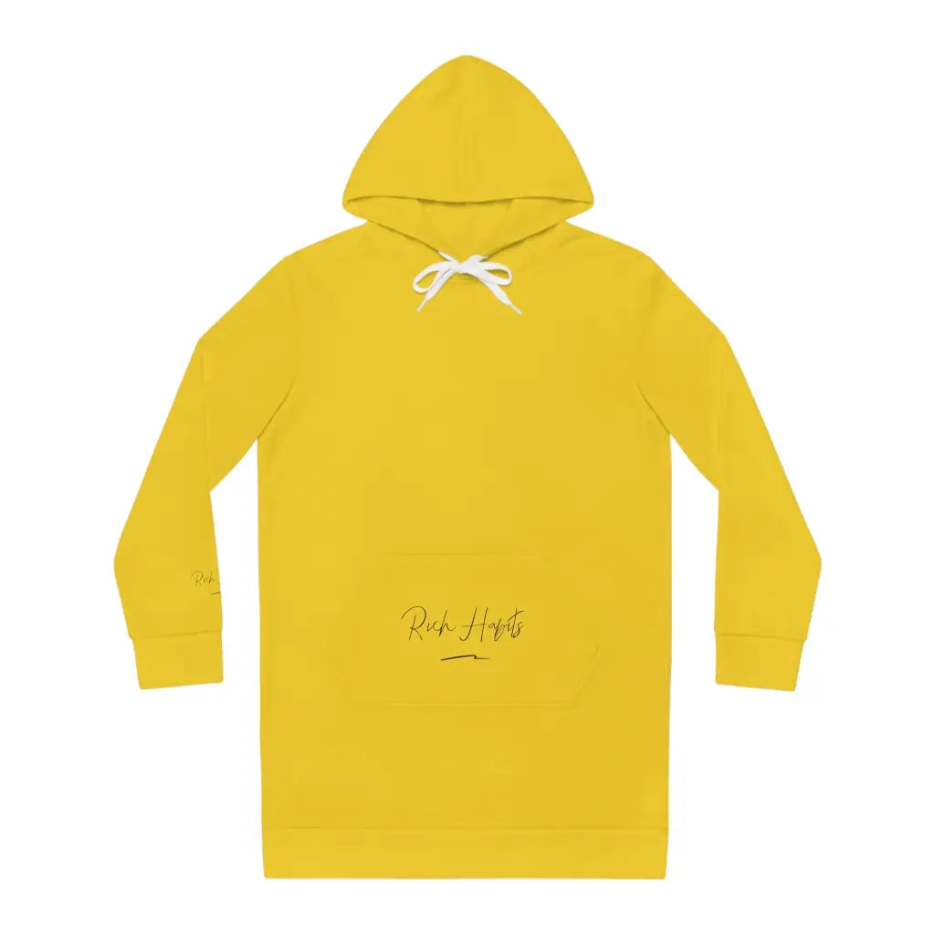 Yellow Women’s Hoodie Dress - L / Seam thread color