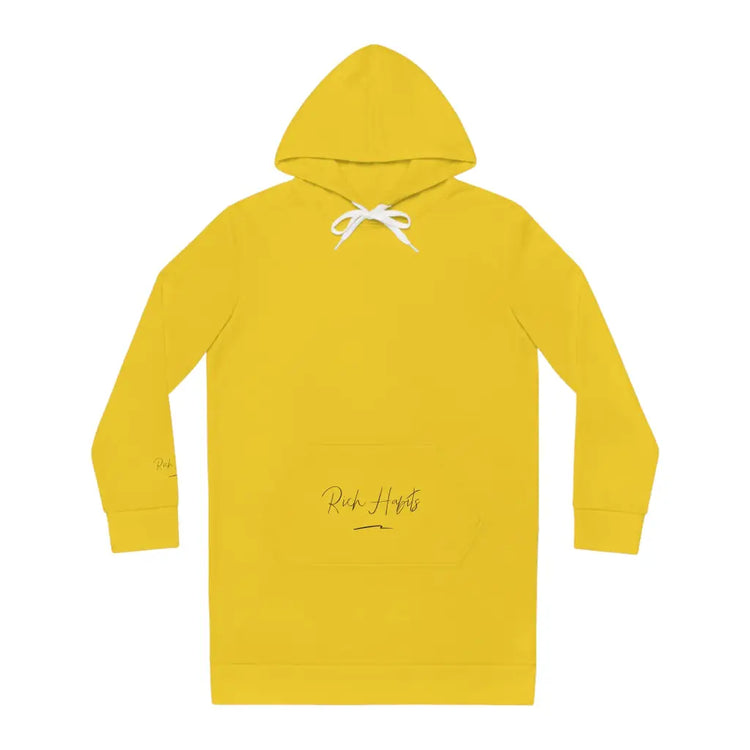 Yellow Women’s Hoodie Dress - L / Seam thread color