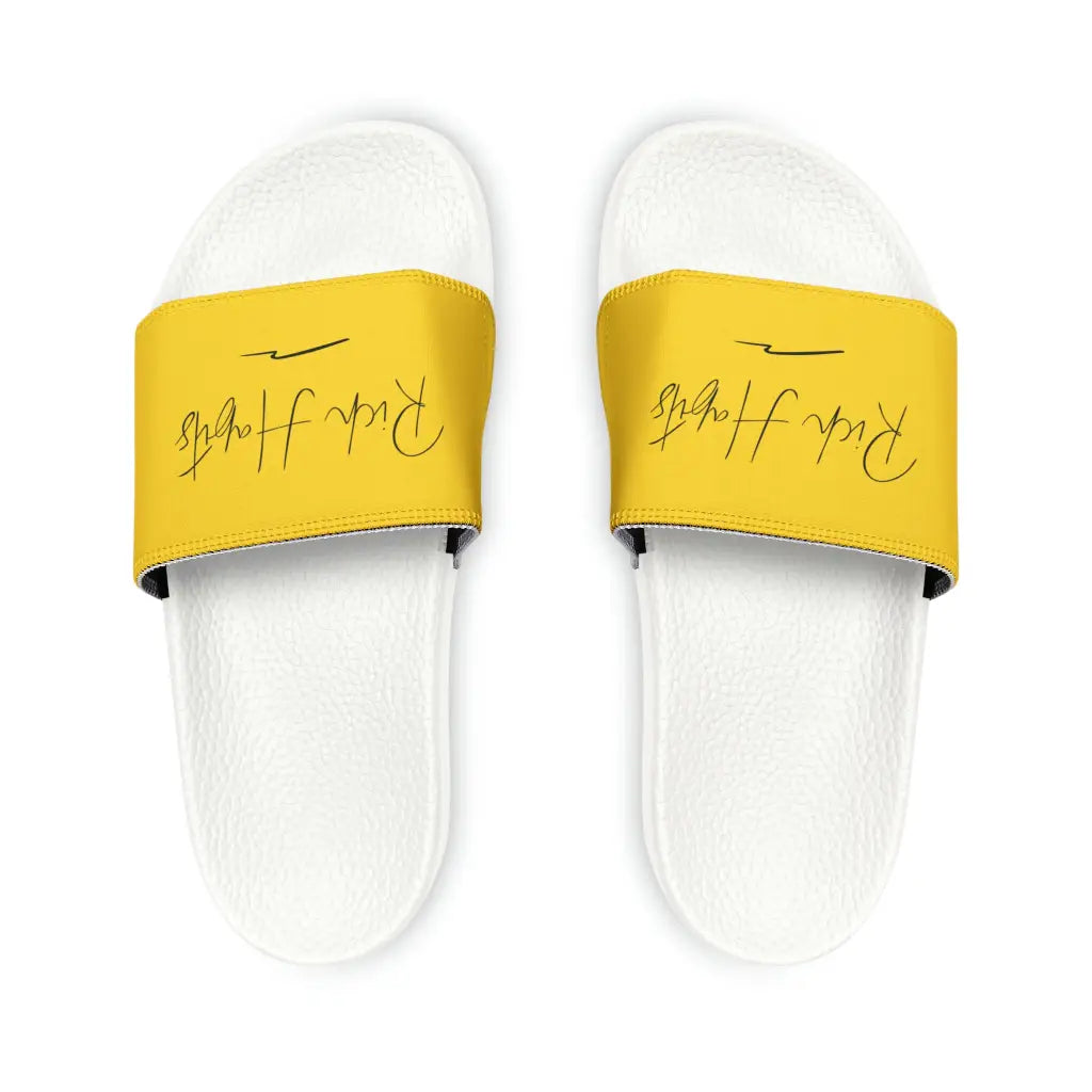 Yellow Youth PU Slide Sandals - White / Kid’s 13 - Shoes