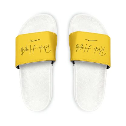 Yellow Youth PU Slide Sandals - White / Kid’s 13 - Shoes