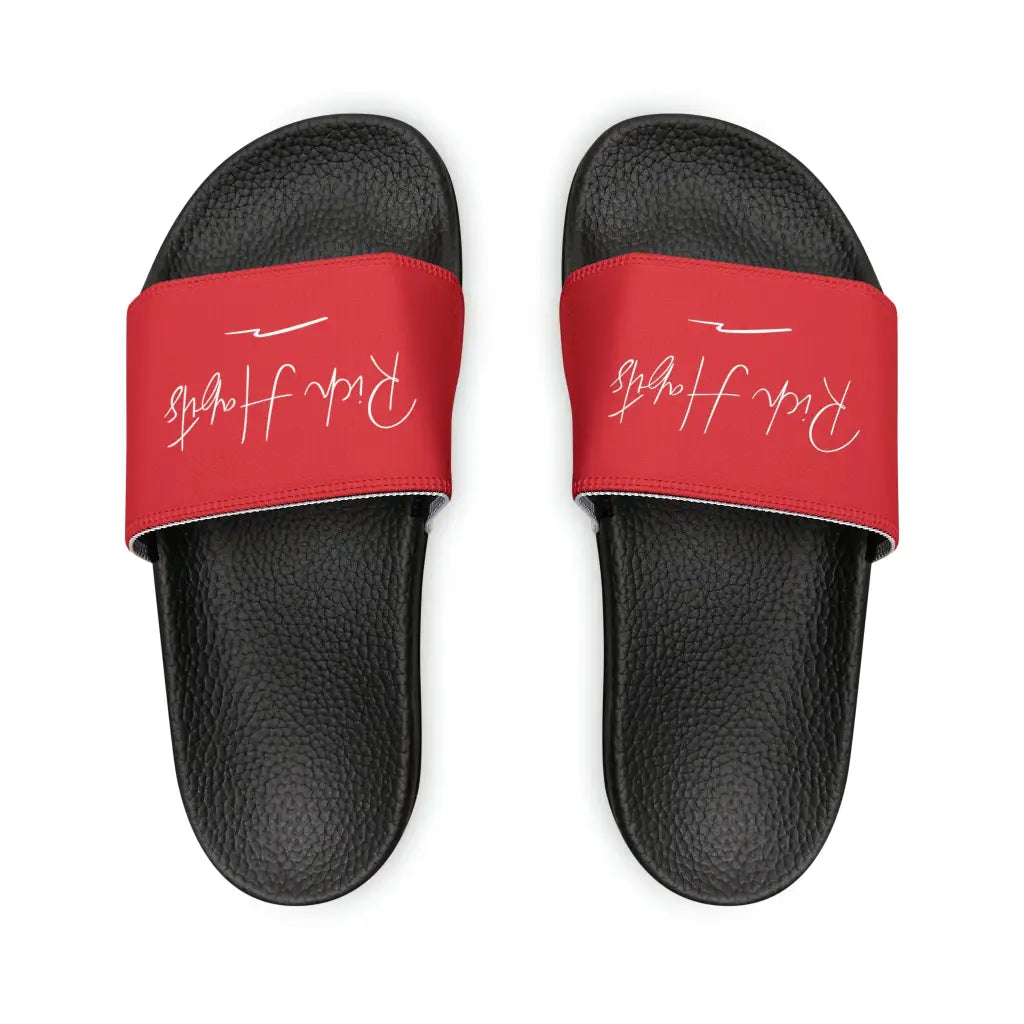 Red Youth PU Slide Sandals - Black / Kid’s 13 - Shoes