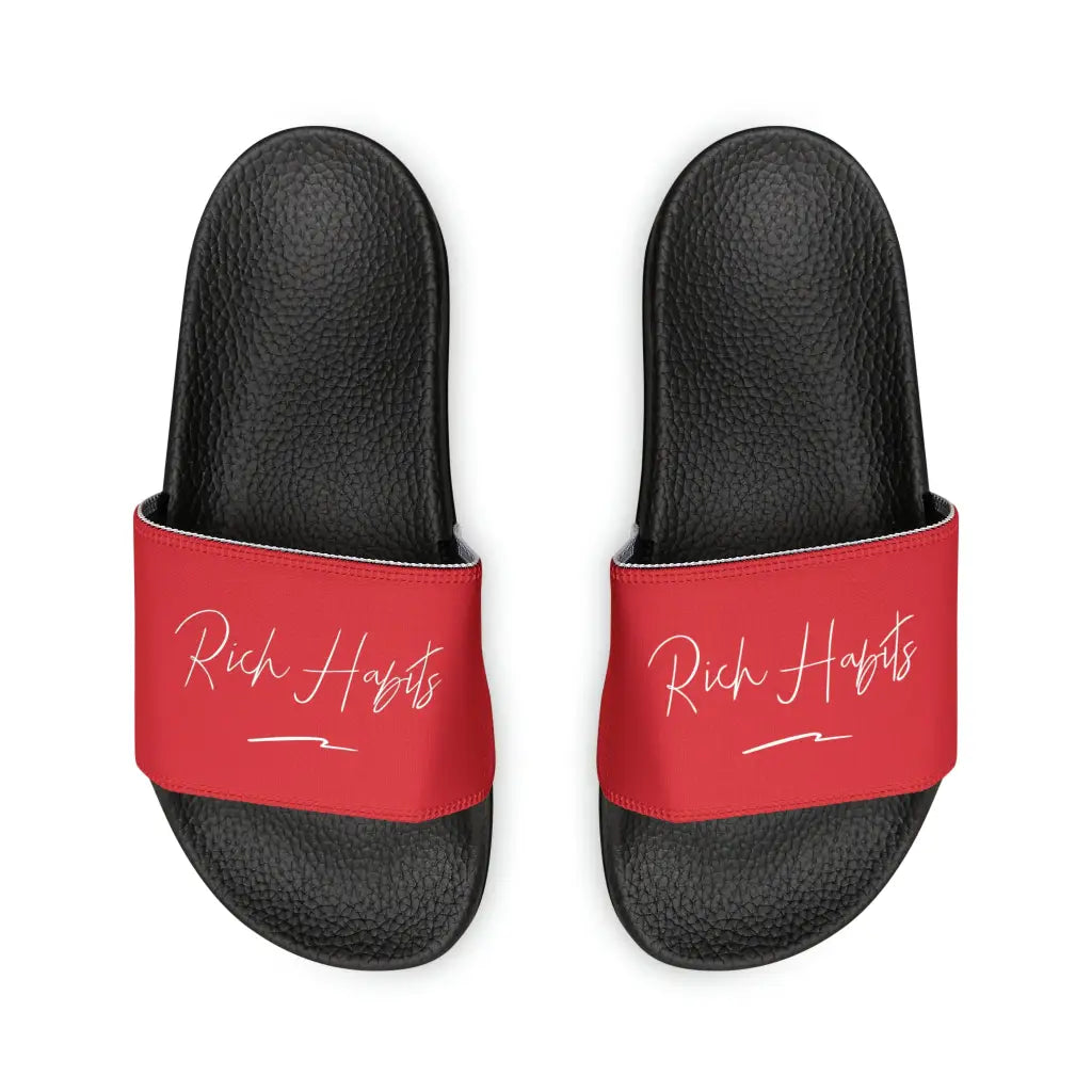 Red Youth PU Slide Sandals - Shoes