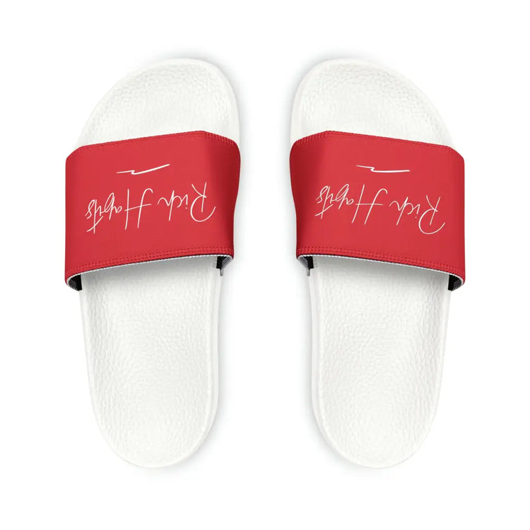 Red Youth PU Slide Sandals - White / Kid’s 13 - Shoes